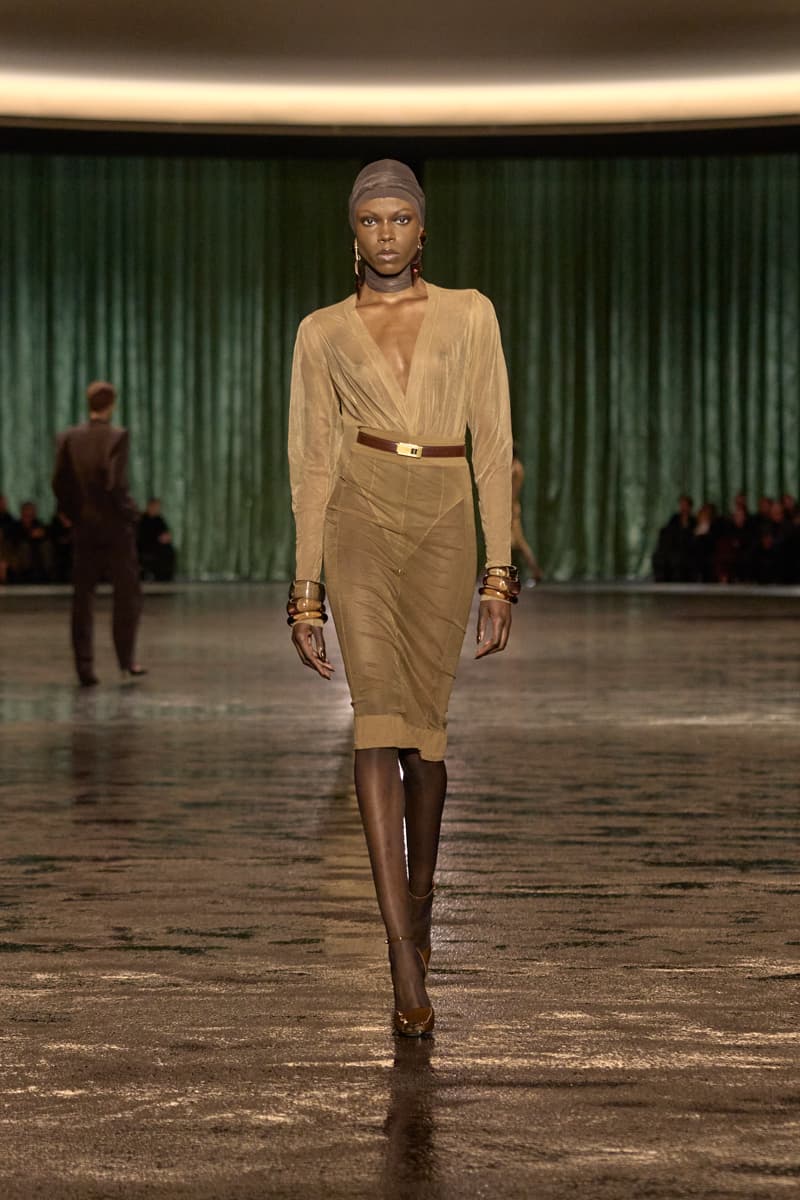 saint laurent 2024 paris show winter stockings sheer sexy looks