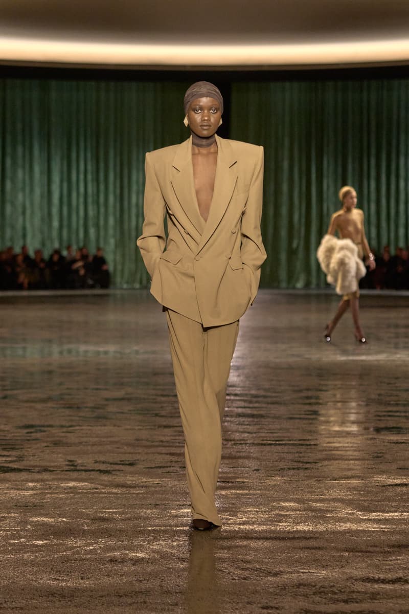 saint laurent 2024 paris show winter stockings sheer sexy looks
