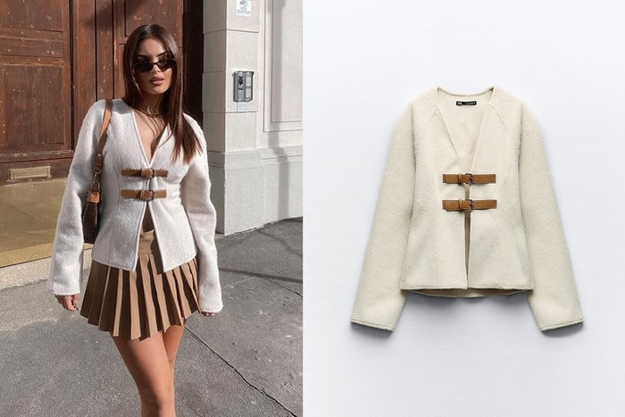 Zara 的這件外套被指很有 Miu Miu 的影子，因而被歐美女生瘋狂搶購，成為最人氣單品