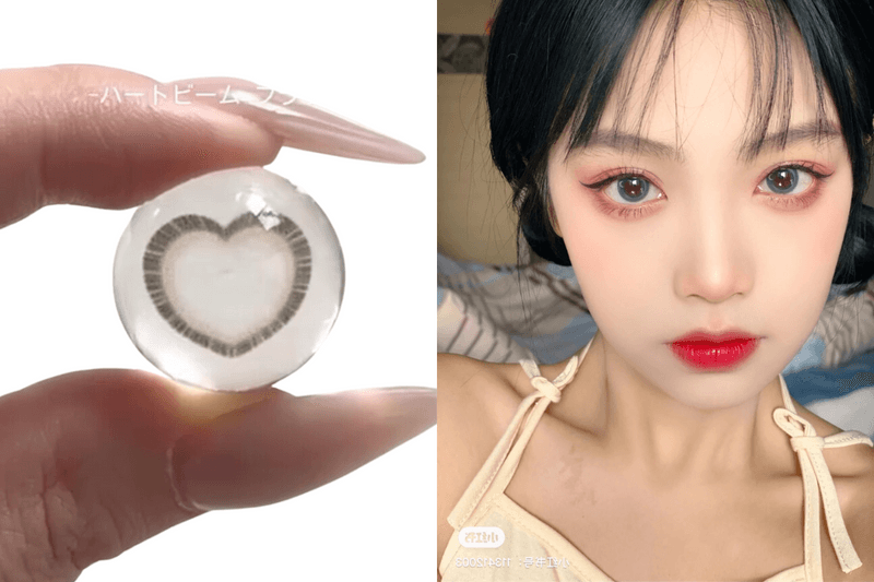 小紅書又推出新奇可愛產品了:各種圖紋和形狀的隱形眼鏡,包括銀河蘇打星星、貓咪追月亮、蝴蝶結,當中最火是心心隱形眼鏡,還有一款直接把字印在上面!