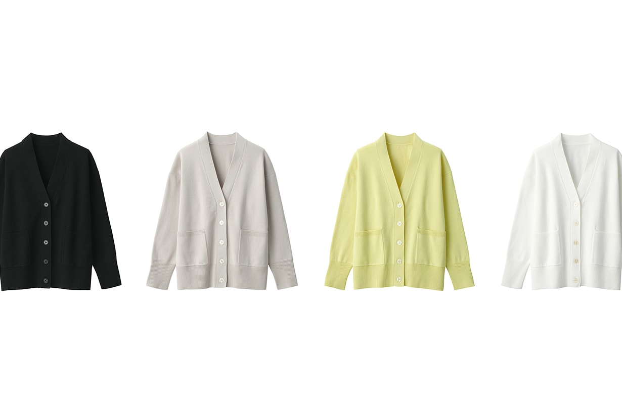 MUJI Washable Milano ribbed V-neck cardigan
