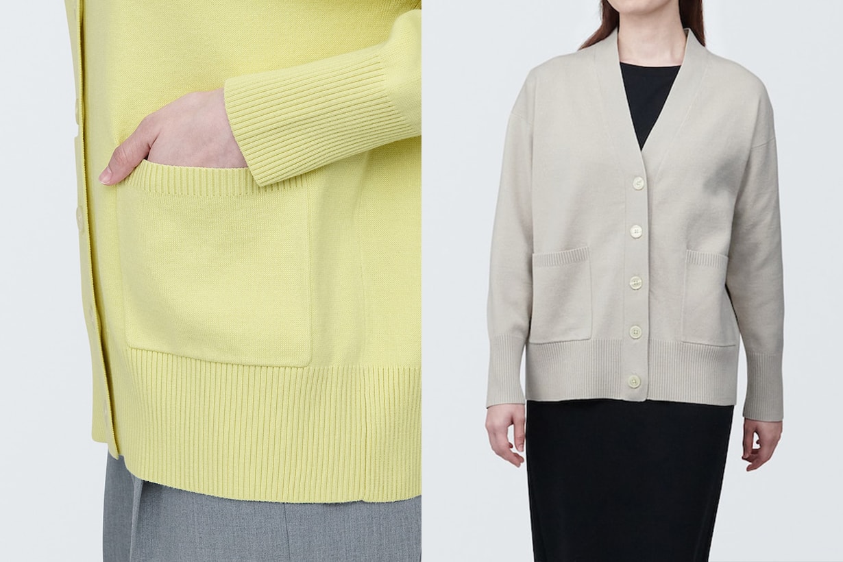 MUJI Washable Milano ribbed V-neck cardigan