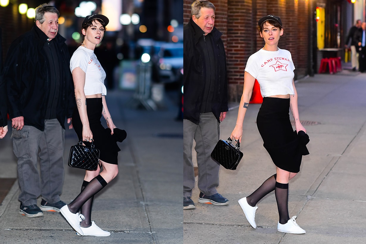 Knee High Socks Trend Kristen Stewart Bella Hadid fashion week Streetsnaps