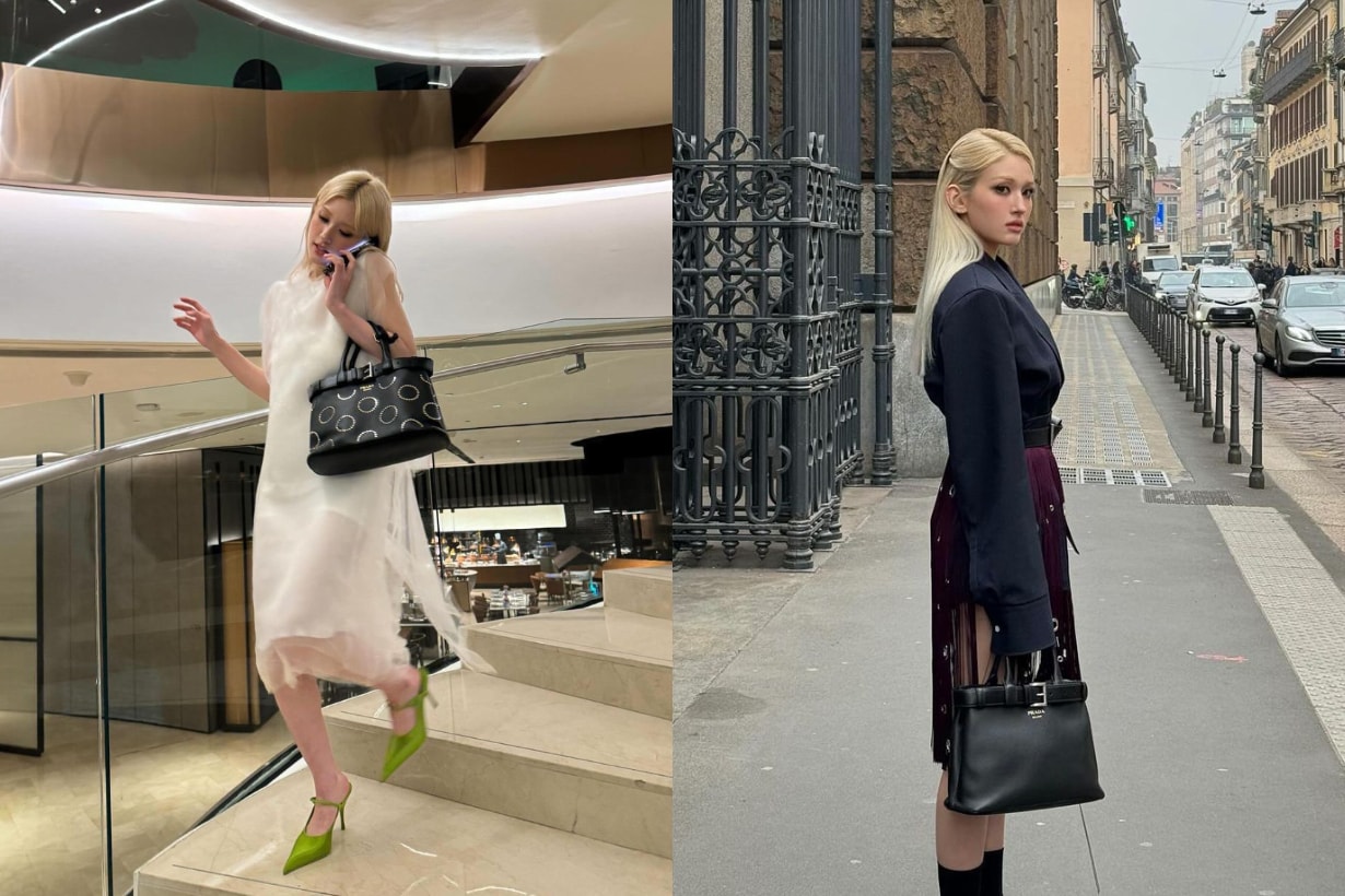 Prada Prada Buckle 手袋 Prada Buckle Bag Handbag 手袋 Sana Twice 惠利 全昭彌 韓孝周 Somi Jeon 陳慧琳 朴持厚 韓孝周 千玗嬉 鄭彩娟 陳法拉 林心如 Alexa Chung
