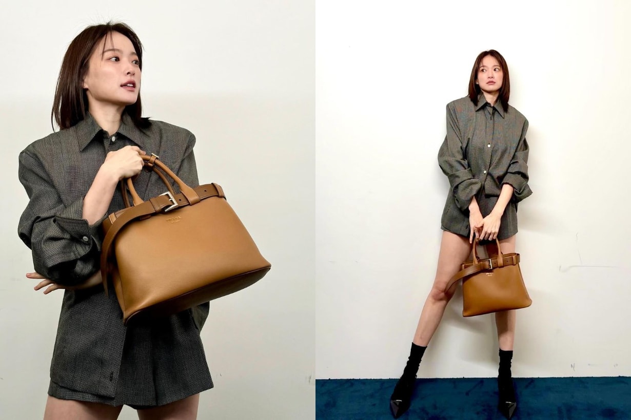 Prada Prada Buckle 手袋 Prada Buckle Bag Handbag 手袋 Sana Twice 惠利 全昭彌 韓孝周 Somi Jeon 陳慧琳 朴持厚 韓孝周 千玗嬉 鄭彩娟 陳法拉 林心如 Alexa Chung