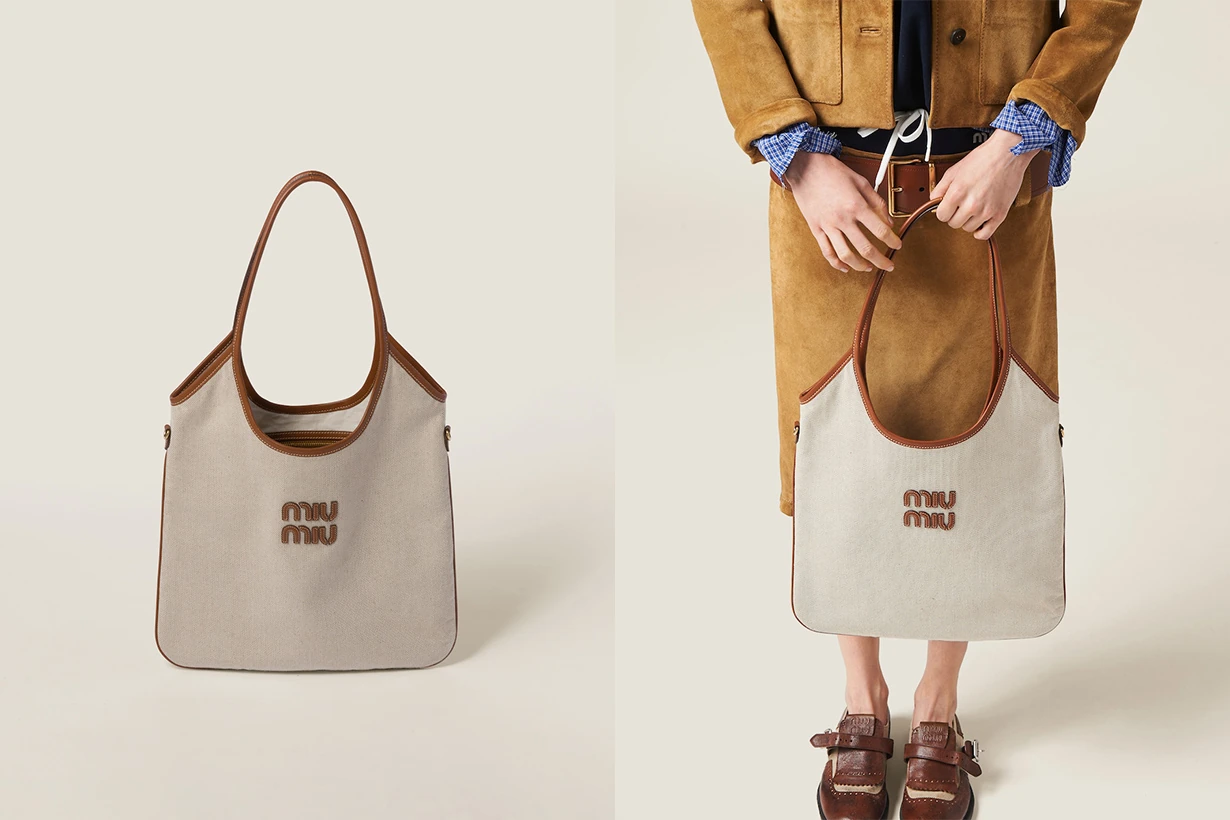 Miu Miu Pocket Nappa Leather Bag Canvas bucket bag 2024 SS 