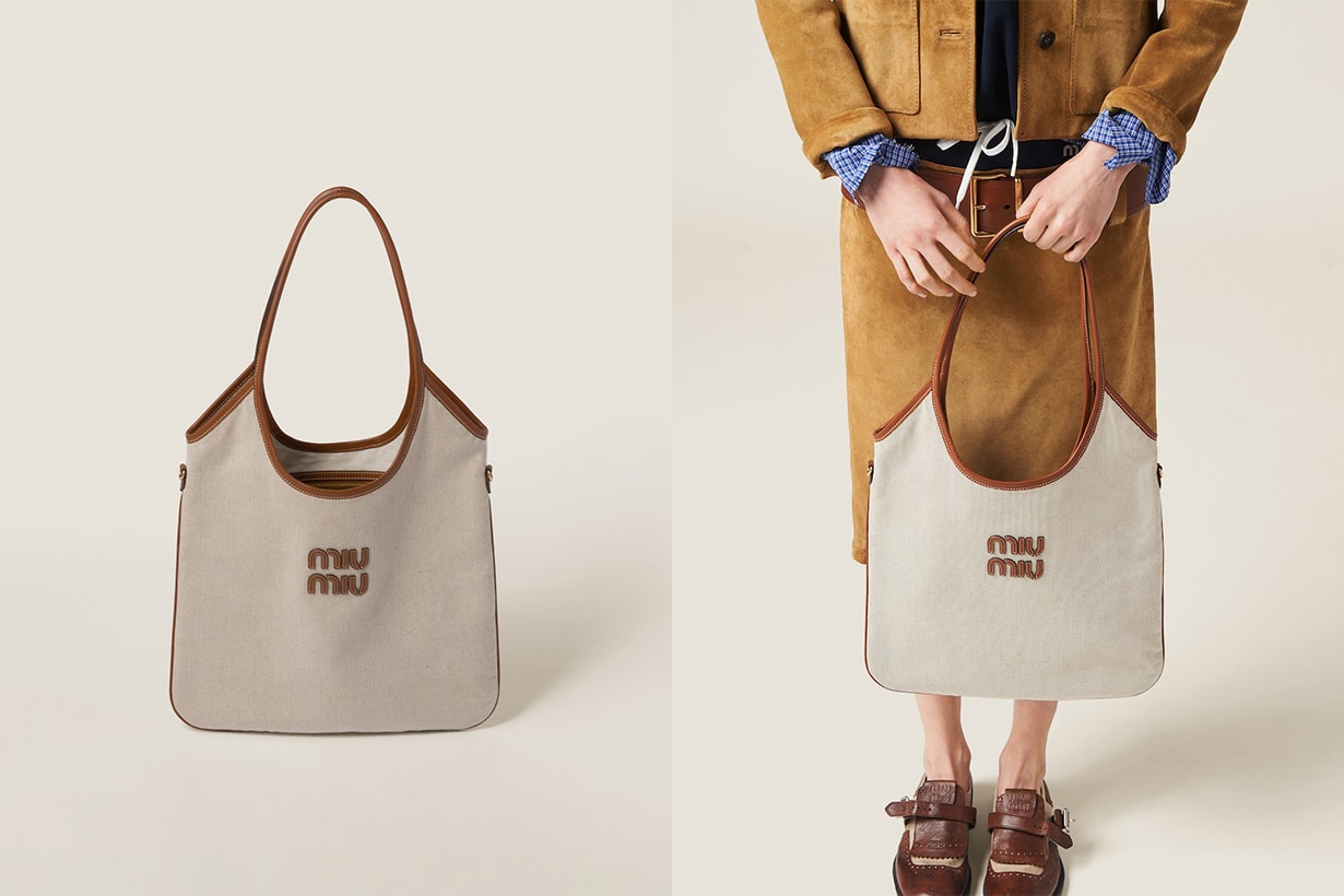 Miu Miu Pocket Nappa Leather Bag Canvas bucket bag 2024 SS 