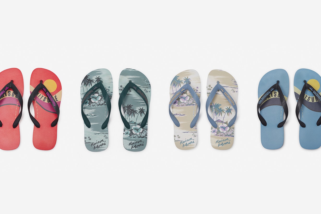 Maison Kitsune x Havaianas 2024 summer Collaboration Flip Flops