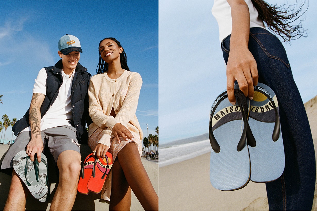 Maison Kitsune x Havaianas 2024 summer Collaboration Flip Flops