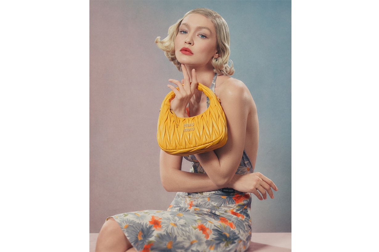 Gigi Hadid Miu Miu 2024 campaign Wander Arcadie bag Steven Meisel