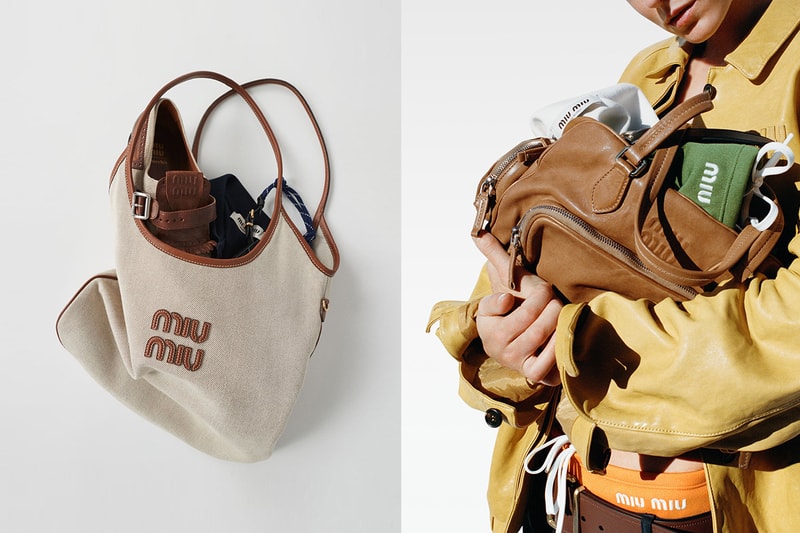 Miu Miu Pocket Nappa Leather Bag Canvas bucket bag 2024 SS 
