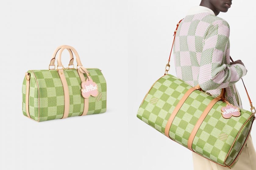 louis vuitton tyler the creator green Damier pink nano handbags