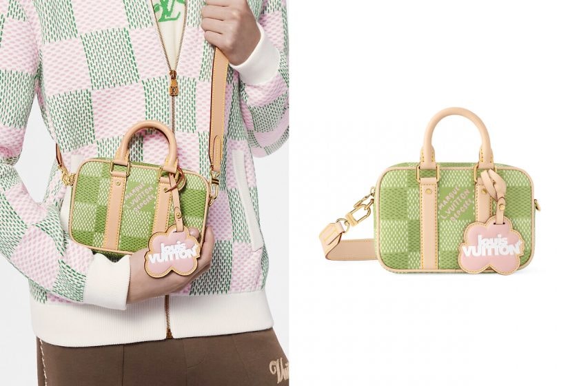 louis vuitton tyler the creator green Damier pink nano handbags