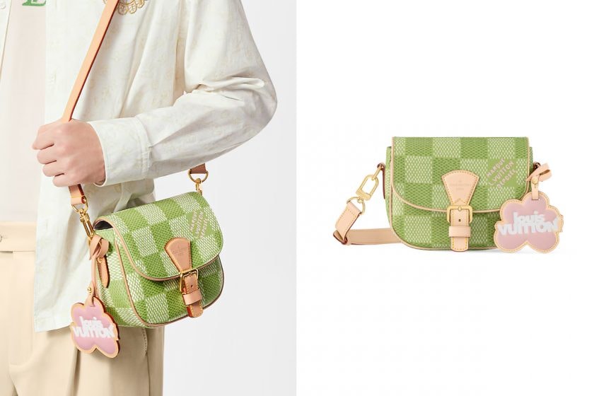 louis vuitton tyler the creator green Damier pink nano handbags