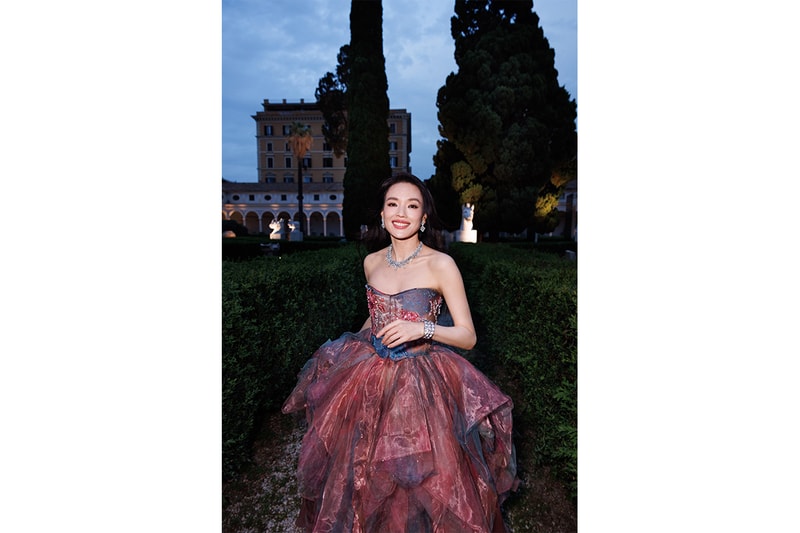 bvlgari shu qi crocs off duty look rome