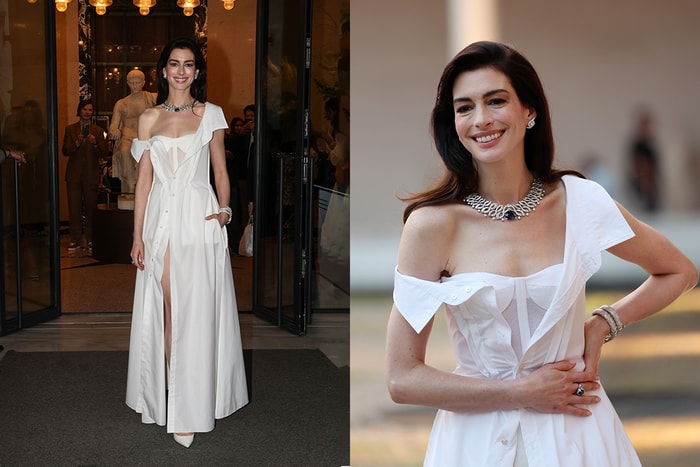 高級珠寶 + 平價品牌?相信你的眼睛,Anne Hathaway 穿 Gap 出席 Bulgari 活動!