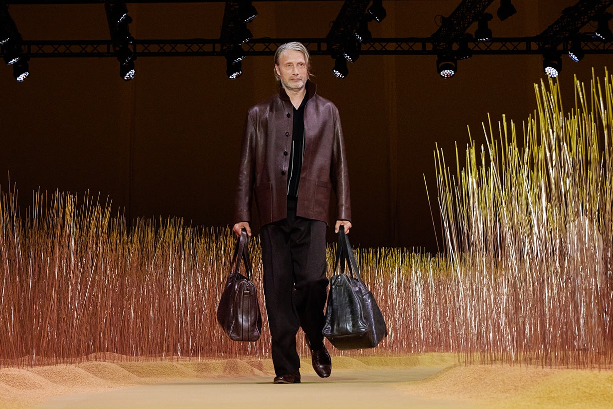 Mads Mikkelsen join Zegna 2025 summer Fashion Show in Milan Hannibal