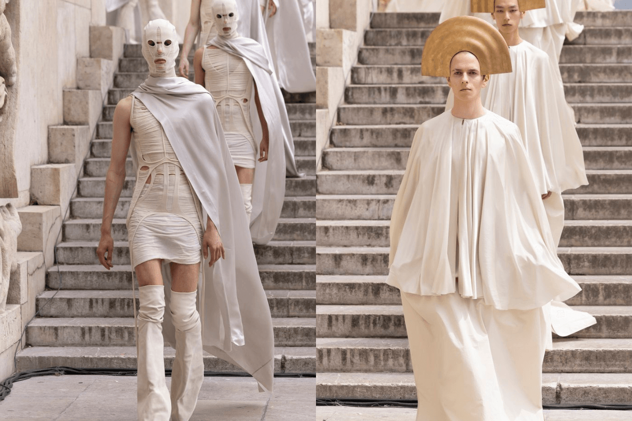 rick-owens-pre-code-hollywood-spring-summer-2025-ss25-fashion-show-gothic-avant-garde-dark-fashion-tanja-vidic-geobasket-busby-berkeley-hollywood-porterville-fashion-art
