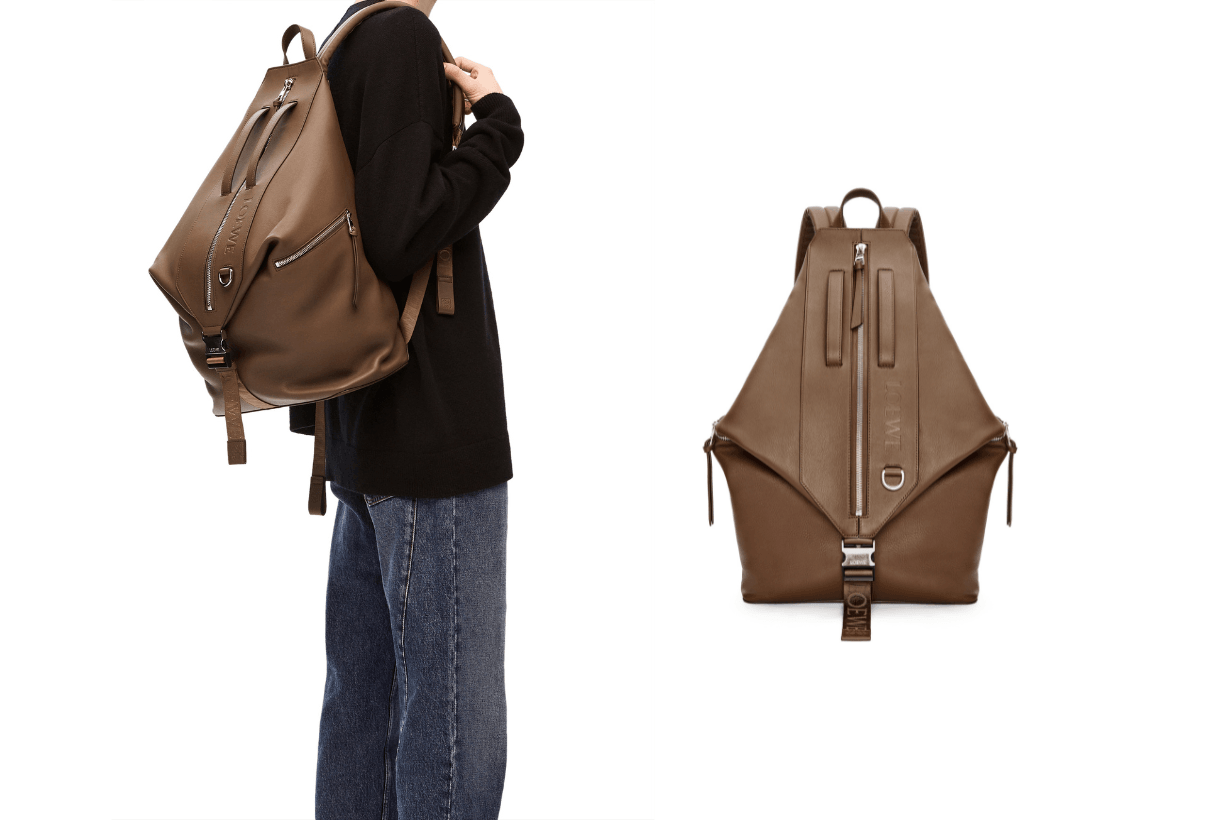 backpack-bottega-veneta-andiamo-burberry-check-backpack-balenciaga-travel-backpack-loewe-moncler-puf-backpack-coach-riya-21-backpack-archivepke-ap04-oval-school-bag-monde-marron-zara-targus