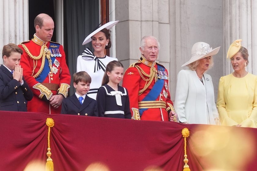 Kate Middleton back princess of wales white dress look trooping the colour