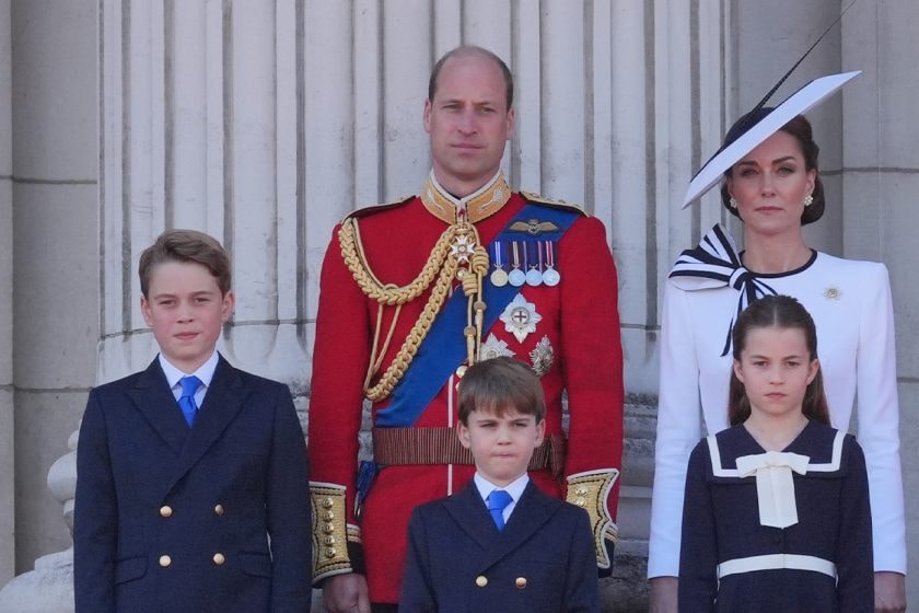 Kate Middleton back princess of wales white dress look trooping the colour