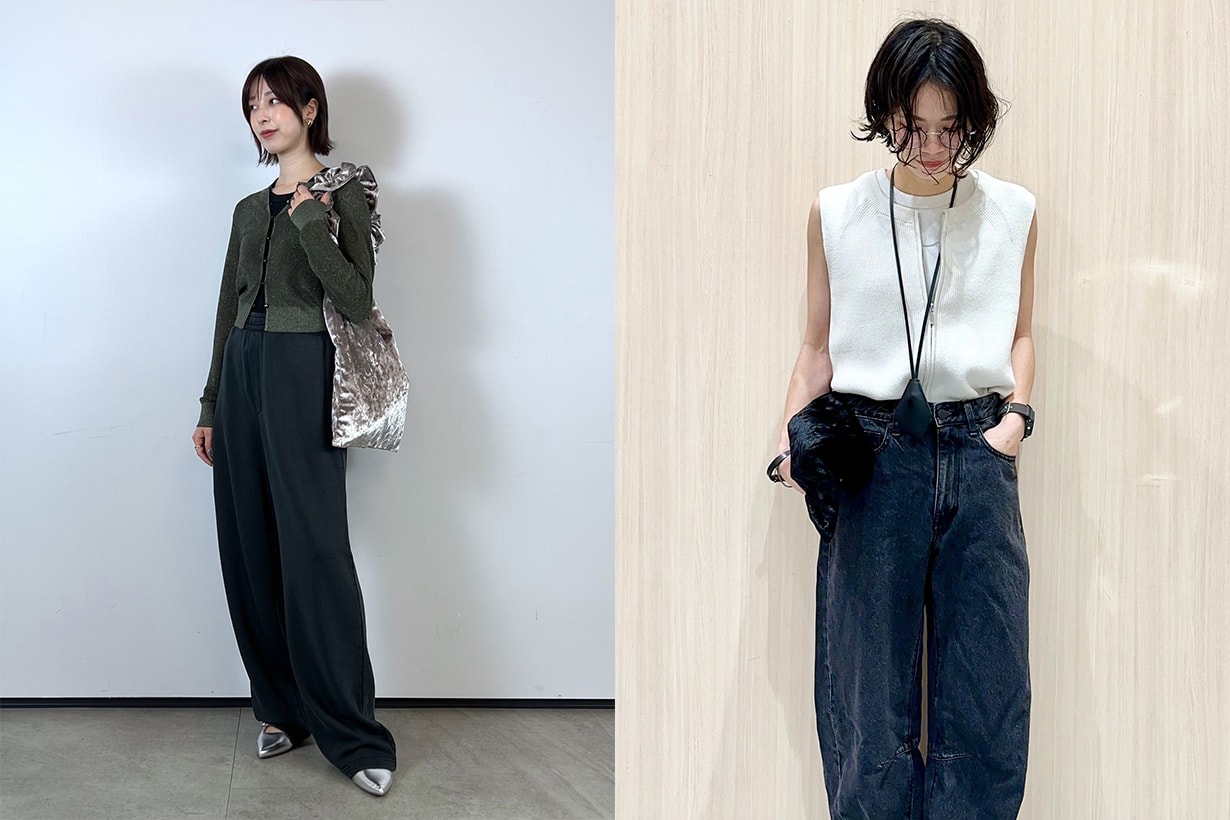 GU Japan knit mini bag Velvet frilled handle bag