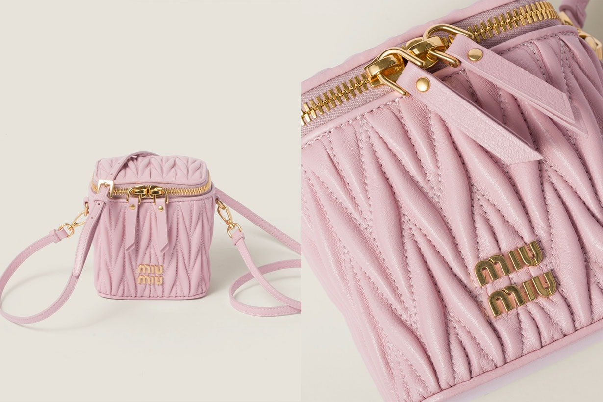 Miu Miu nappa leather Matelasse micro bag hobo bag wander bag