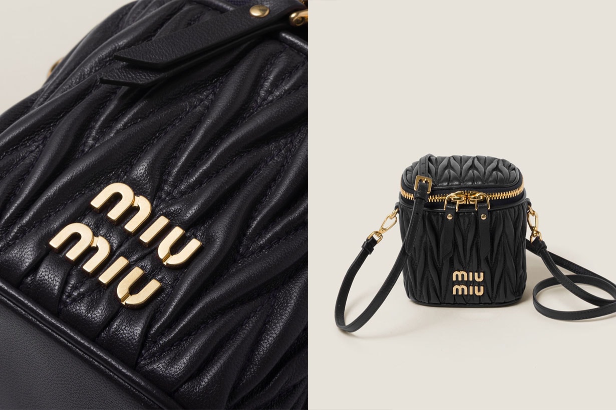 Miu Miu nappa leather Matelasse micro bag hobo bag wander bag