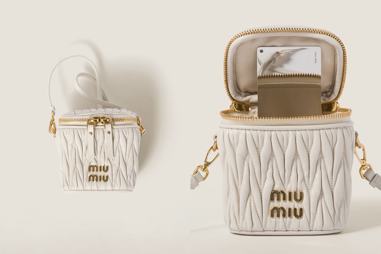 Miu Miu nappa leather Matelasse micro bag hobo bag wander bag