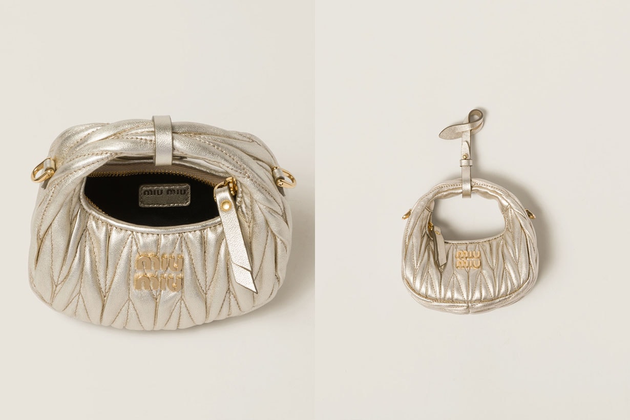 Miu Miu nappa leather Matelasse micro bag hobo bag wander bag