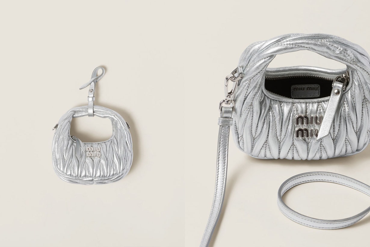 Miu Miu nappa leather Matelasse micro bag hobo bag wander bag