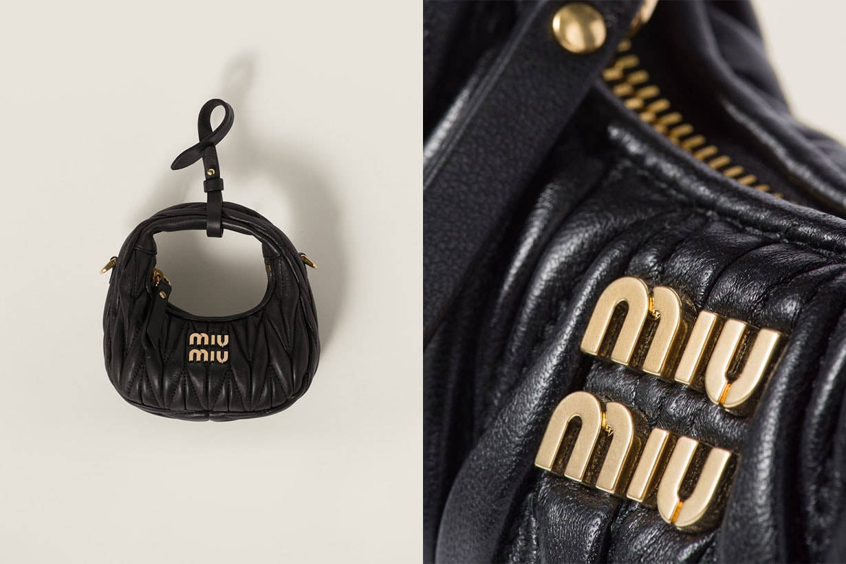 Miu Miu nappa leather Matelasse micro bag hobo bag wander bag