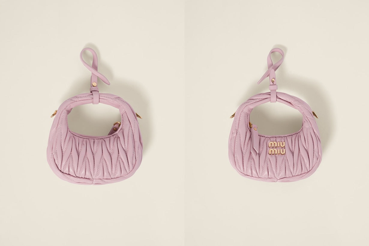 Miu Miu nappa leather Matelasse micro bag hobo bag wander bag