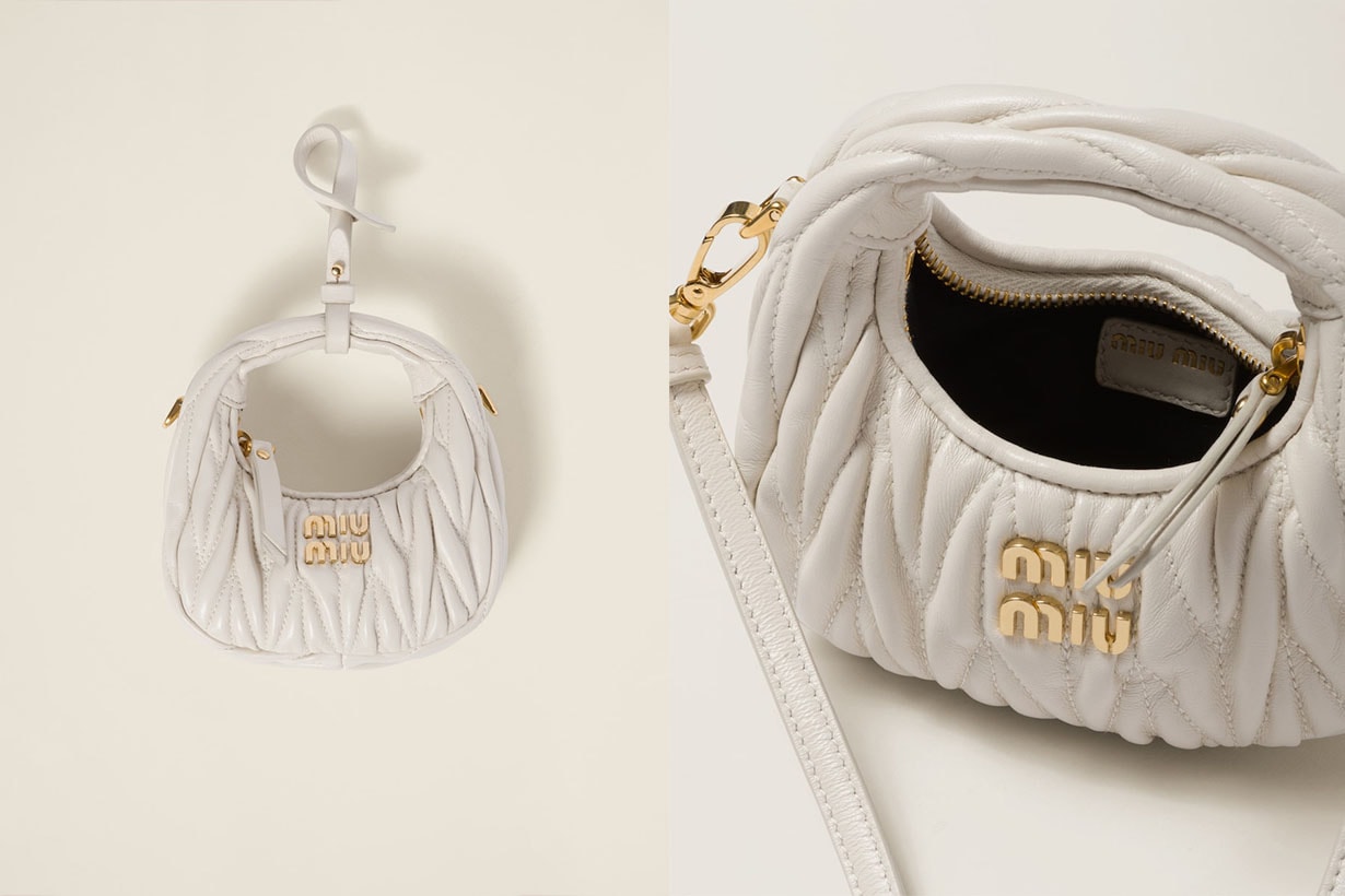 Miu Miu nappa leather Matelasse micro bag hobo bag wander bag