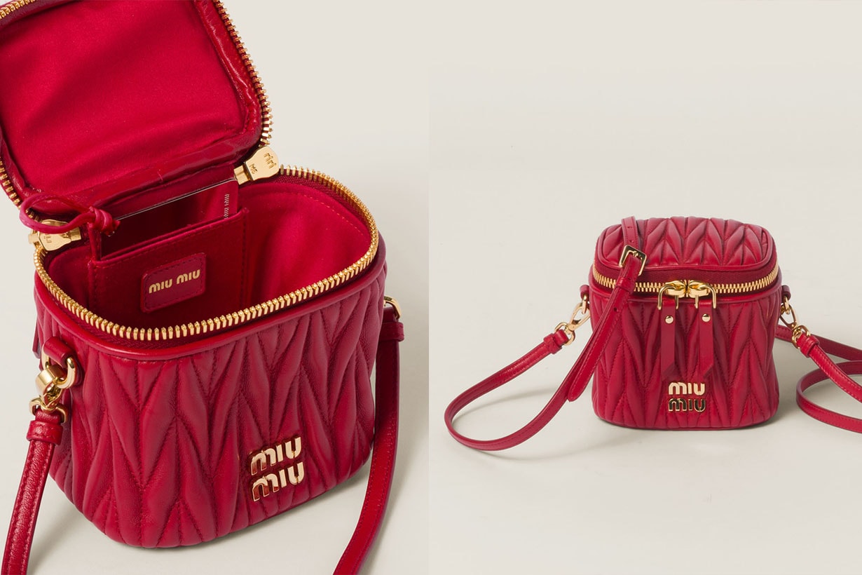 Miu Miu nappa leather Matelasse micro bag hobo bag wander bag