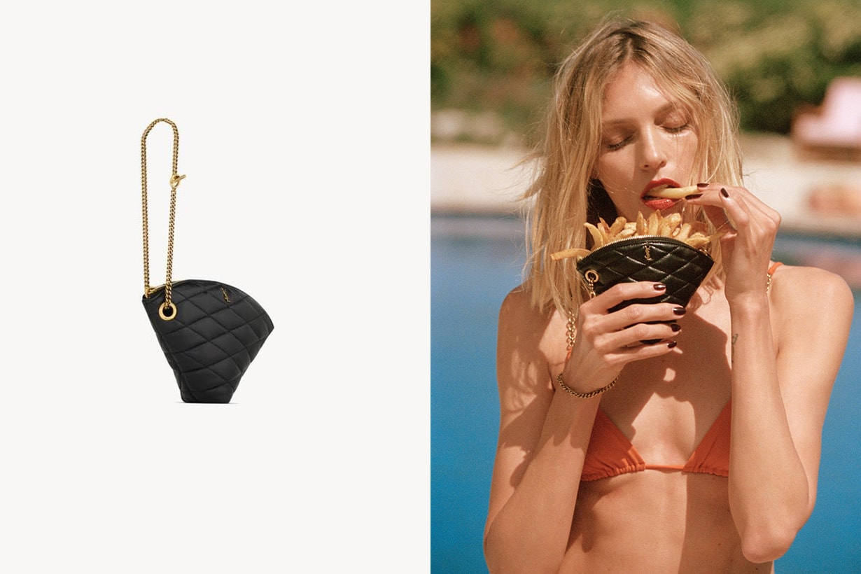 Saint Laurent Sade Triangle Coin Purse Tan Lines 2024 summer Handbags
