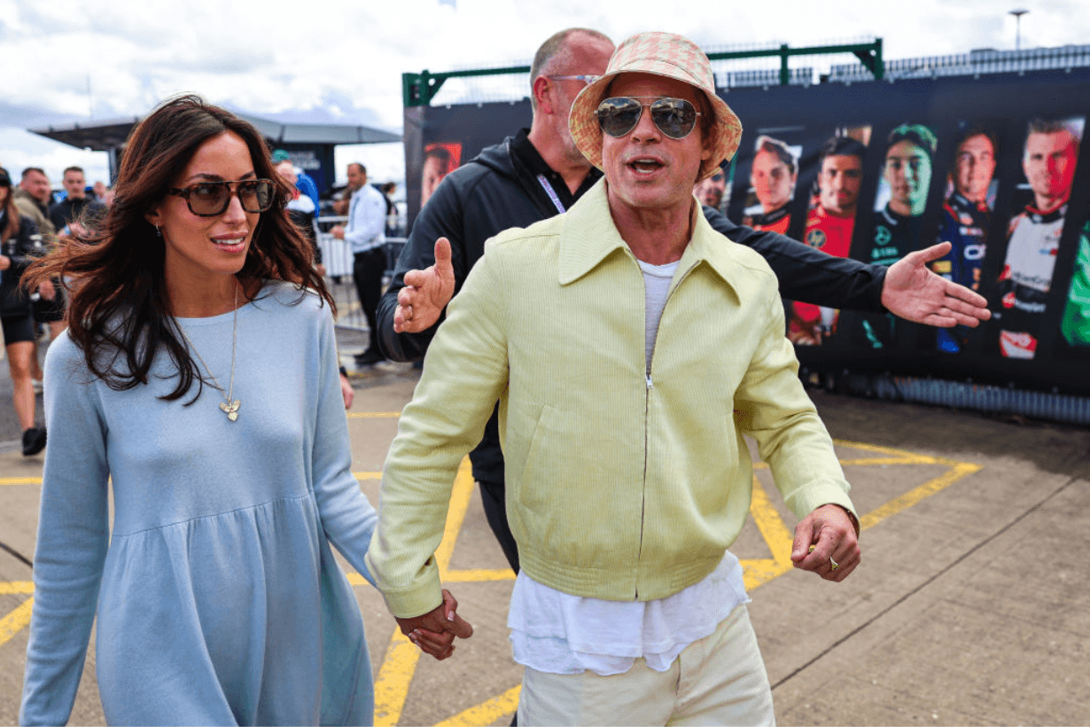 brad-pitt-ines-de-ramon-british-grand-prix-f1-movie-angelina-jolie-paul-wesley-hollywood