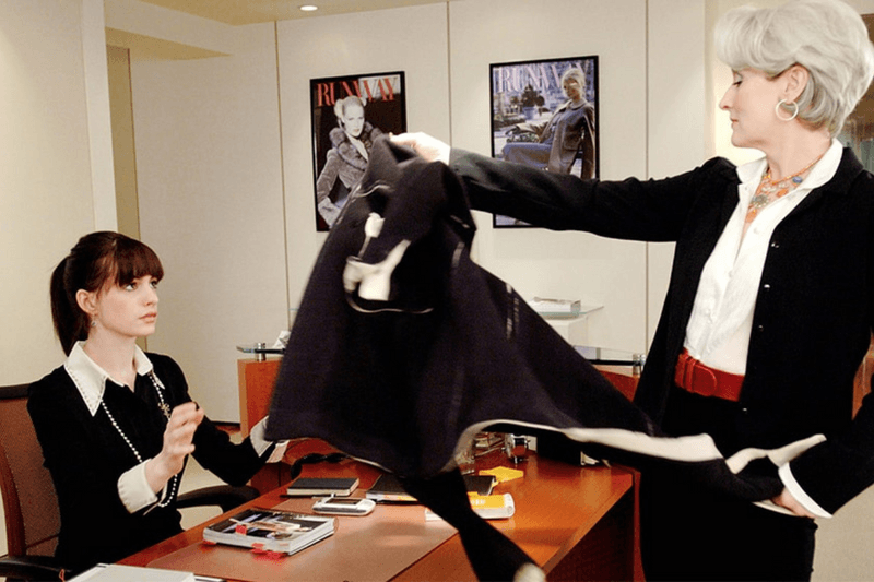 the-devil-wears-prada-meryl-streep-anne-hathaway-emily-blunt-miranda-priestly-andy-sachs-emily-charlton-wendy-finerman-disney-aline-brosh-mckenna-classic-movie-sequel-film-sag-awards