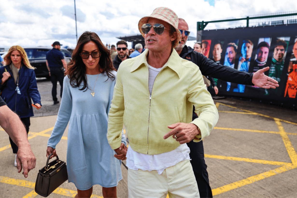 brad-pitt-ines-de-ramon-british-grand-prix-f1-movie-angelina-jolie-paul-wesley-hollywood