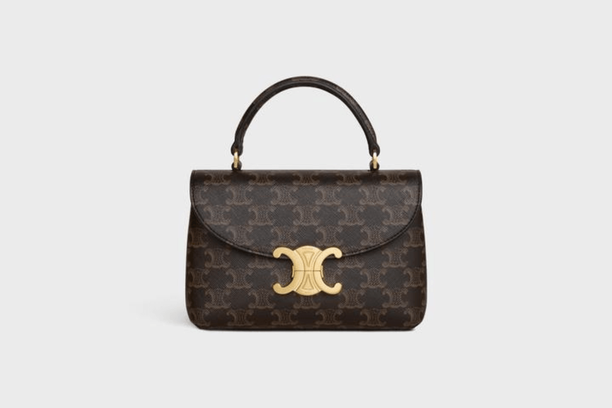 Celine Teen Nino fw24 Triomphe Retro handBag High Gloss Patent Leather