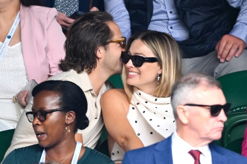 margot robbie Wimbledon pregnancy look alaïa Tom Ackerley