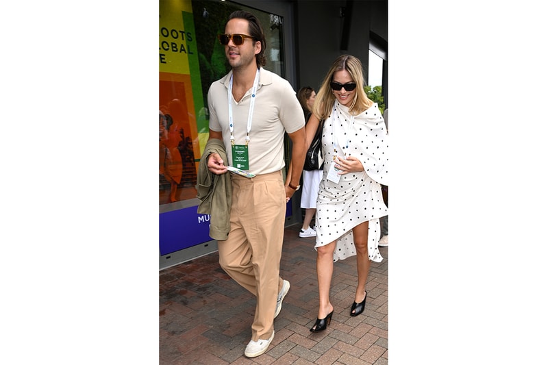 margot robbie Wimbledon pregnancy look alaïa Tom Ackerley