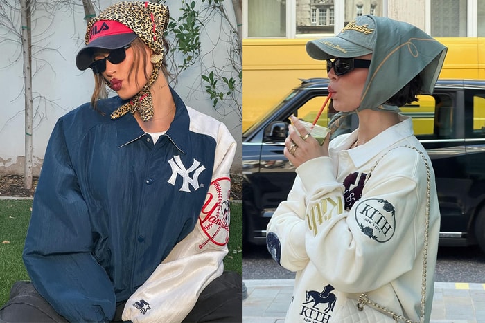 Hailey Bieber 也認證:我們都知道頭巾是今年必備單品,但最新的戴法竟然是搭配 Cap 帽!
