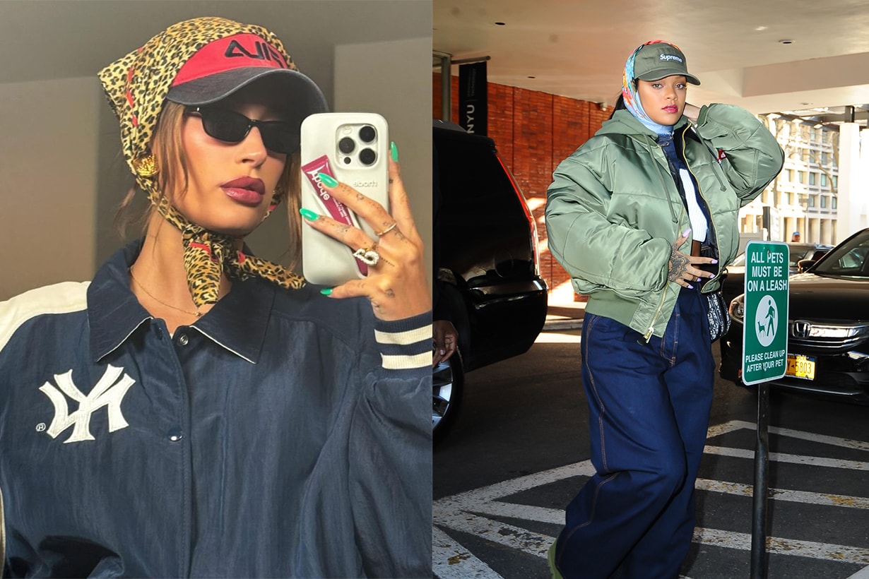 Hailey Bieber 也認證:我們都知道頭巾是今年必備單品,但最新的戴法竟然是搭配 Cap 帽!