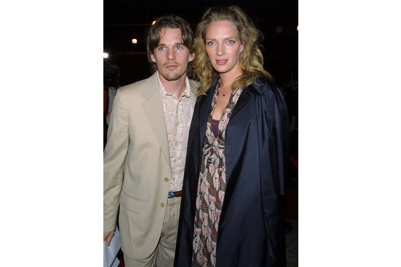 90s 2000s hollywood couple outfit street snap beckham brad jennifer kate johnny Elizabeth hugh uma ethan sarah matthew valentine's day