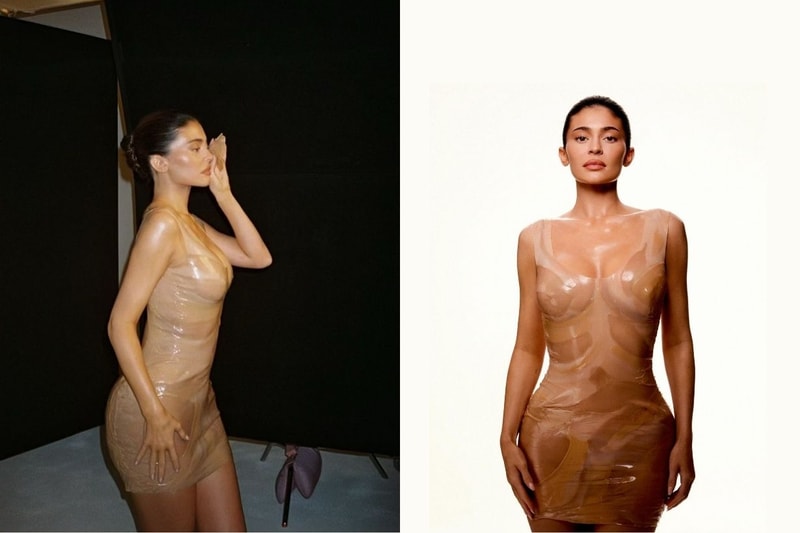 粉底做成的裙子？Kylie Jenner 宣傳新產品 Skin Tint Blurring Elixir 的裙子，非常驚艷！
