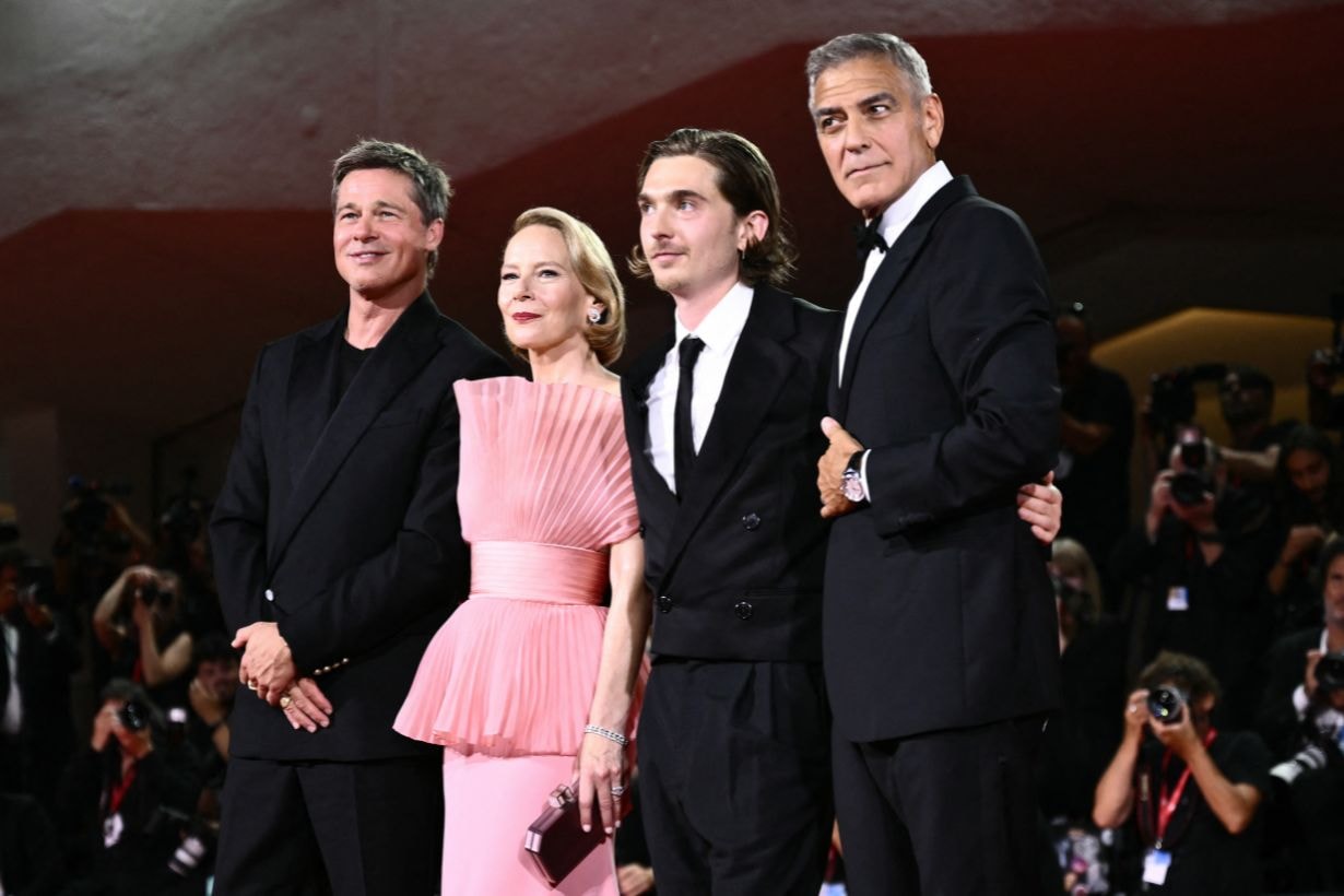 Brad Pitt George Clooney Wolfs red carpet Venice International Film Festival