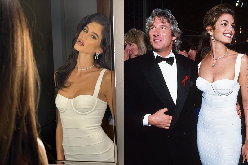 Kaia Gerber 詮釋 Cindy Crawford 經典紅毯，30 年前 Hervé Leger 禮服依然時髦！