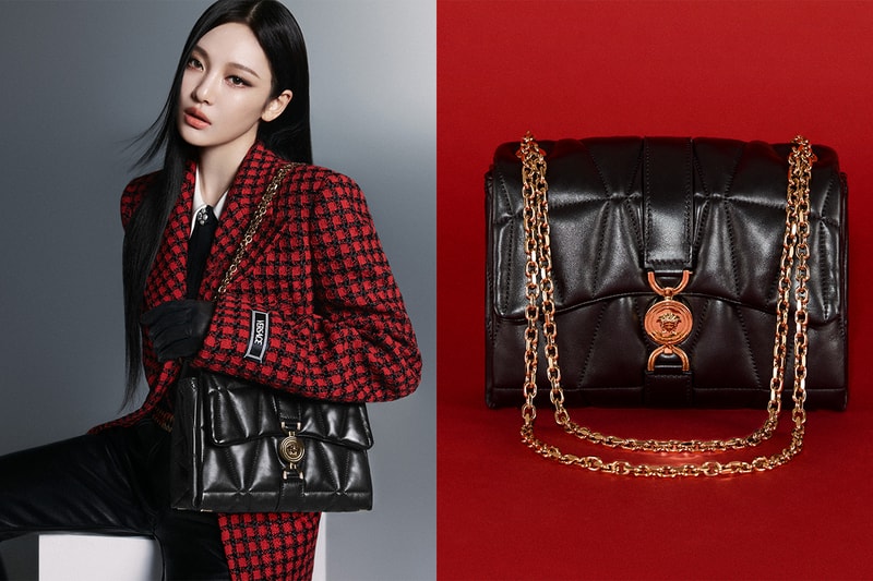 aespa ningning 演繹 versace 秋冬系列 kleio：柔軟皮革和金屬細節，酷帥女生必收！