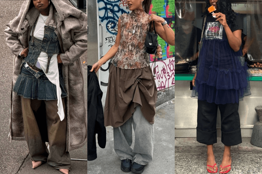 「dress over pants」依舊大熱,春夏裙裝先別急著收,這幾種層次搭配都值得嘗試!